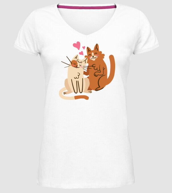 PISICUȚE ÎNDRĂGOSTITE 2 model alb pe tricou