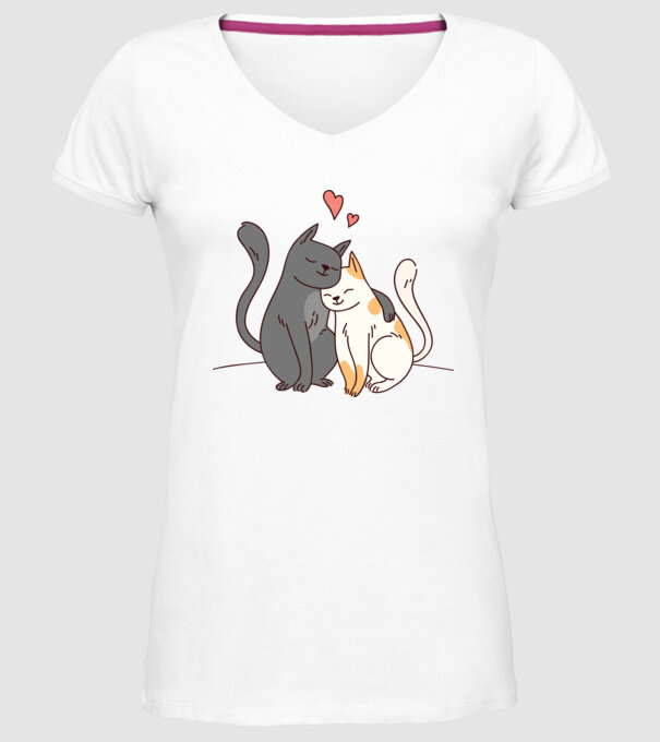 PISICUȚE ÎNDRĂGOSTITE 3 model alb pe tricou