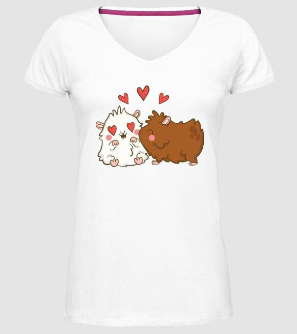 HAMSTERI ÎNDRĂGOSTIȚI model alb pe tricou