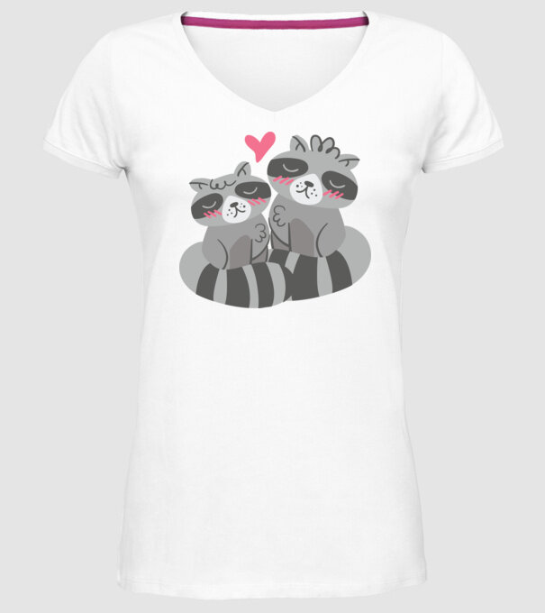 RATONI ÎNDRĂGOSTIȚI model alb pe tricou