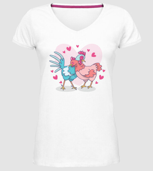 PUI ÎNDRĂGOSTIȚI model alb pe tricou