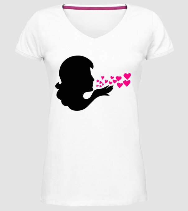 pupici din inimă model alb pe tricou