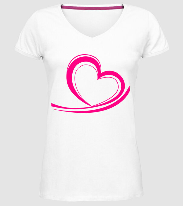 Linia inimii model alb pe tricou