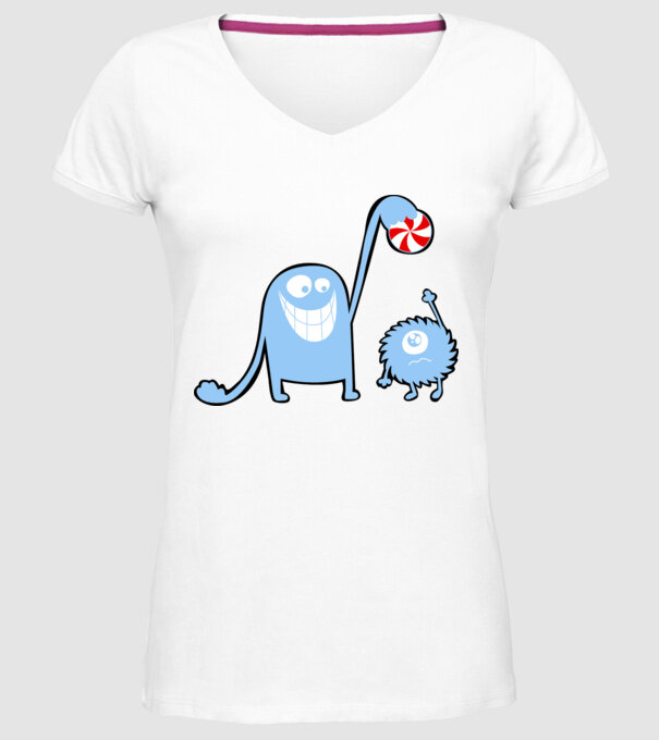 Szornyelde - Bomboană model alb pe tricou
