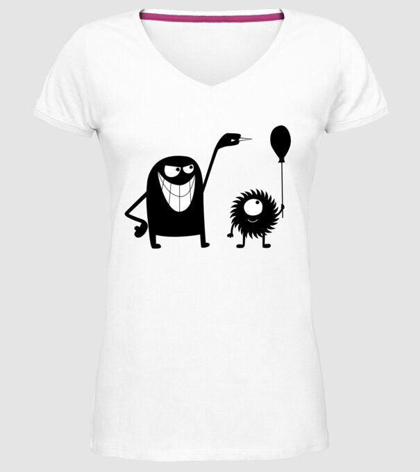 Szornyelde - Balon model alb pe tricou