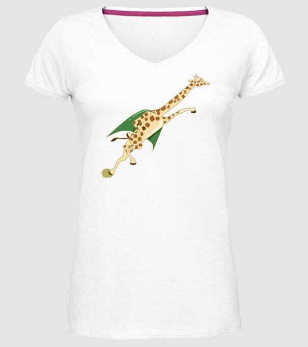 Girafă Super model alb pe tricou
