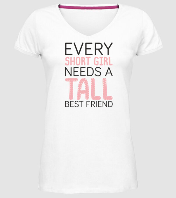 Tall Friend model alb pe tricou