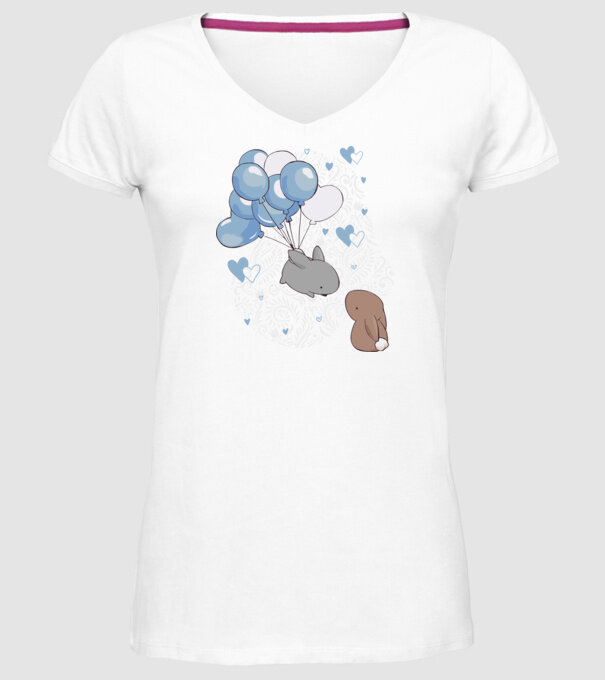 Tu ești melodia inimii mele iepurași model alb pe tricou