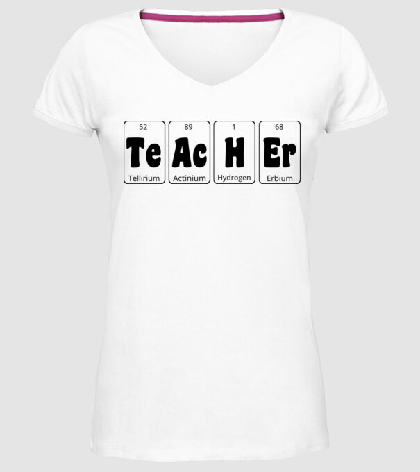 Teacher periodic model alb pe tricou