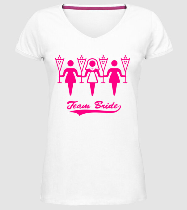 Team Bride model alb pe tricou