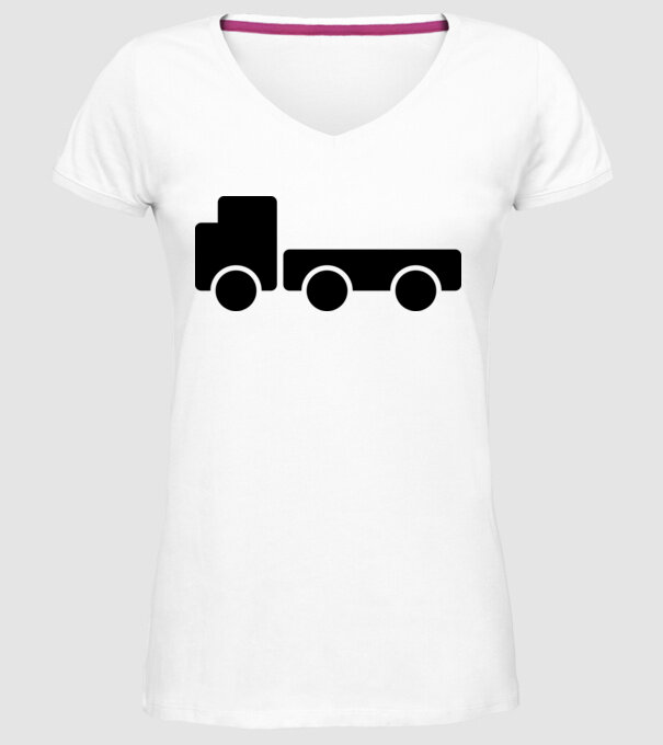 Camion model alb pe tricou