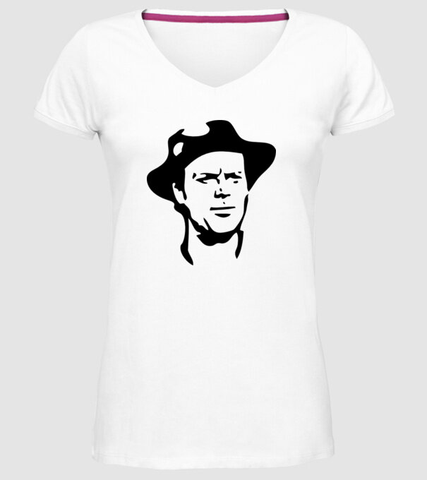 Terence Hill model alb pe tricou