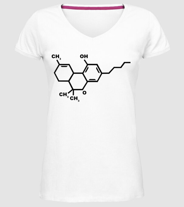 THC model alb pe tricou
