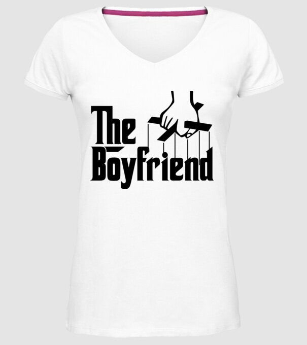 The Boyfriend model alb pe tricou