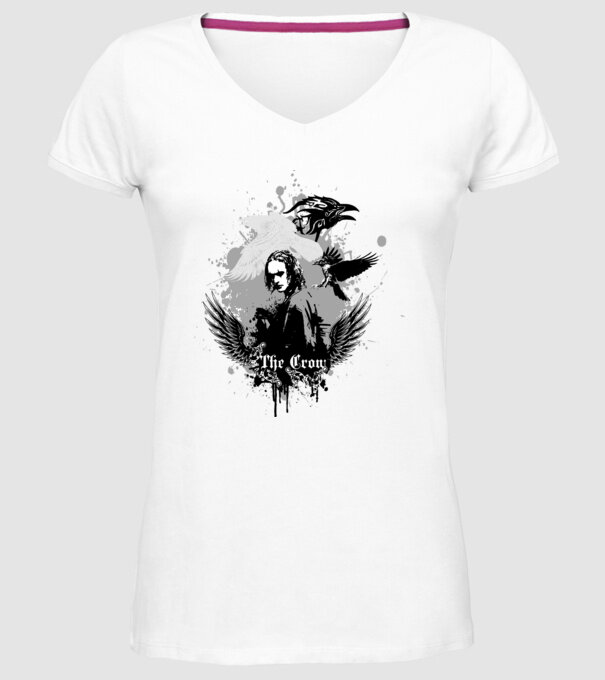 The Crow model alb pe tricou