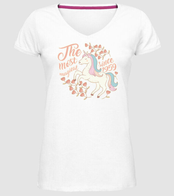 The most magical unicorn 1959 model alb pe tricou