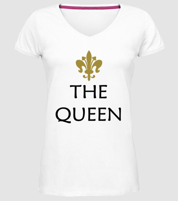 The Queen model alb pe tricou