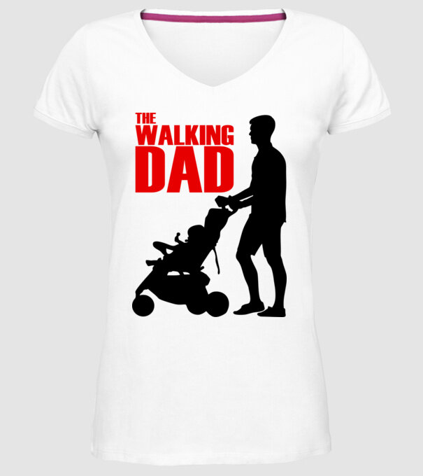 The Walking Dad model alb pe tricou
