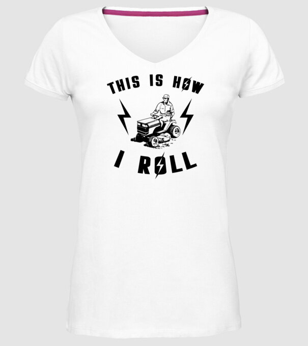 This is how i roll model alb pe tricou