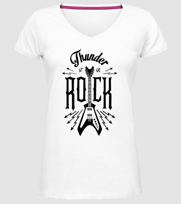Thunder Rock model alb pe tricou