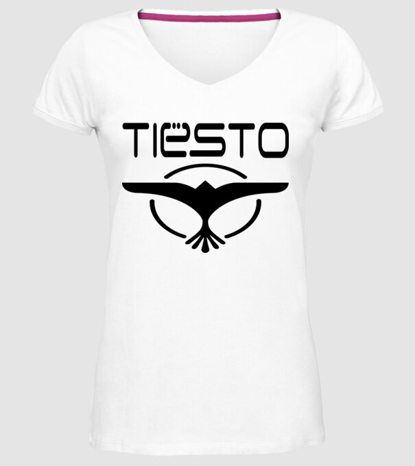 Tiesto logo model alb pe tricou