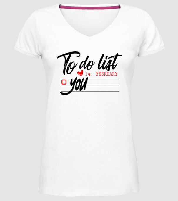 To do list model alb pe tricou