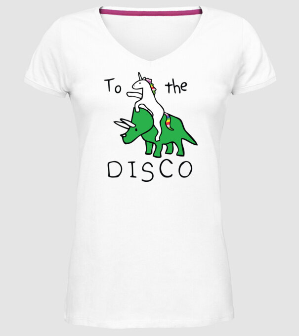 To the disco! model alb pe tricou
