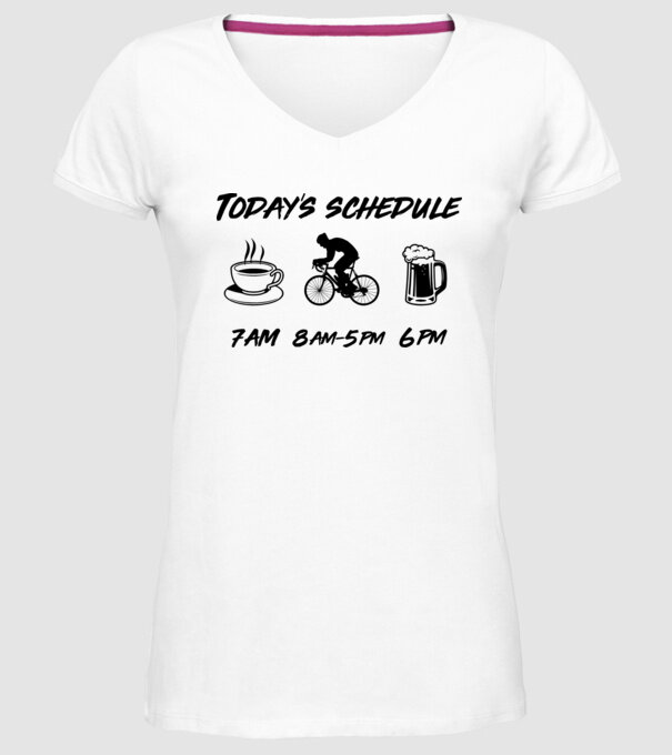 Todays schedule model alb pe tricou