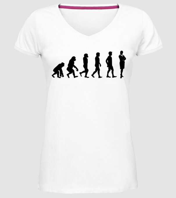 Evoluție femeie de afaceri model alb pe tricou