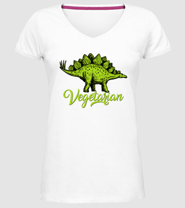 Vegetarian model alb pe tricou