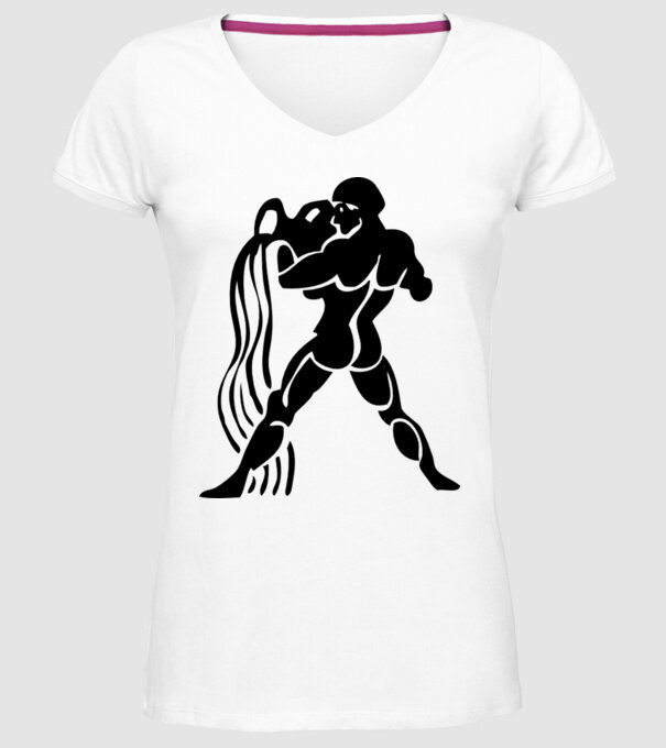 Aquarius Horoscope model alb pe tricou
