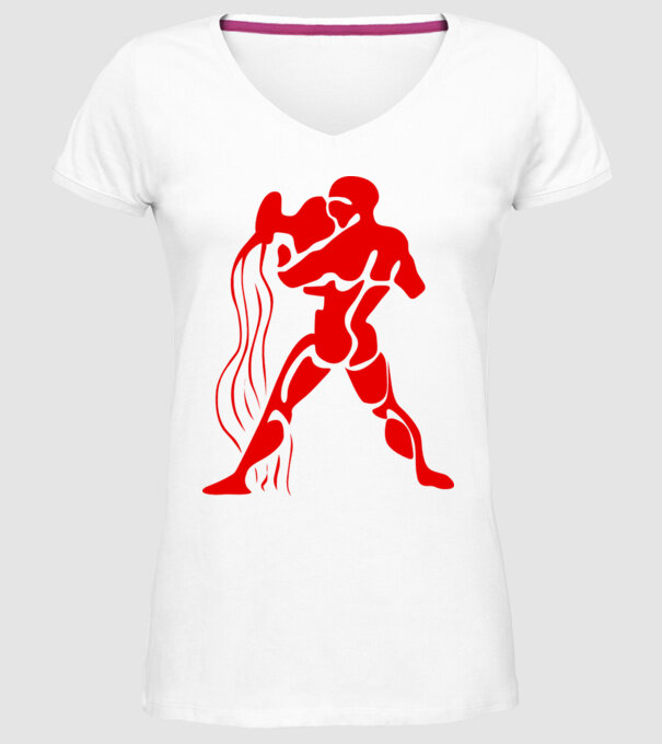 Aquarius Horoscope model alb pe tricou
