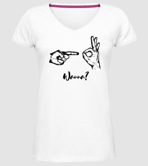 Wanna sex model alb pe tricou