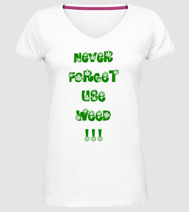 Weed model alb pe tricou