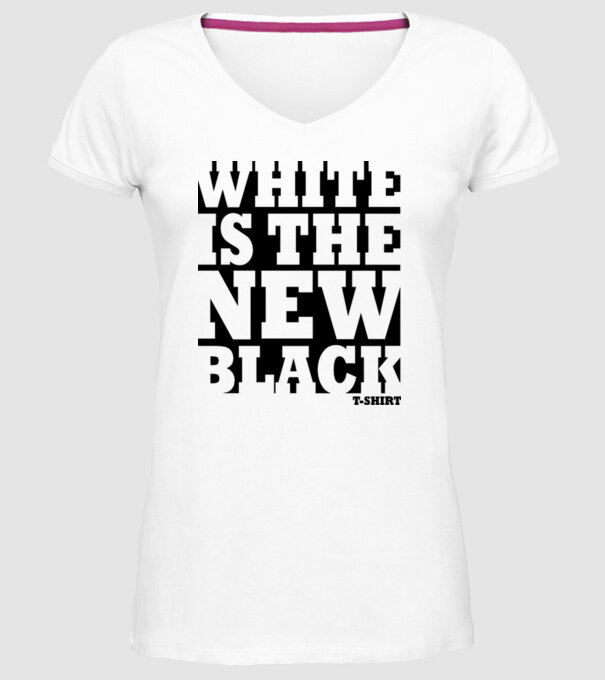 White is the new black model alb pe tricou