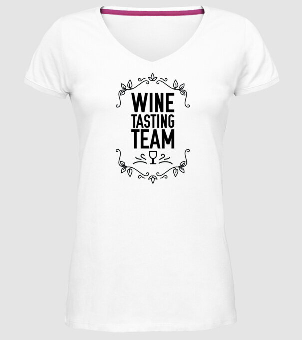 Wine tasting team Wine Tasting Team model alb pe tricou