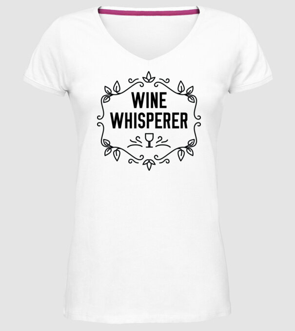 Wine tasting team Wine Whisperer model alb pe tricou