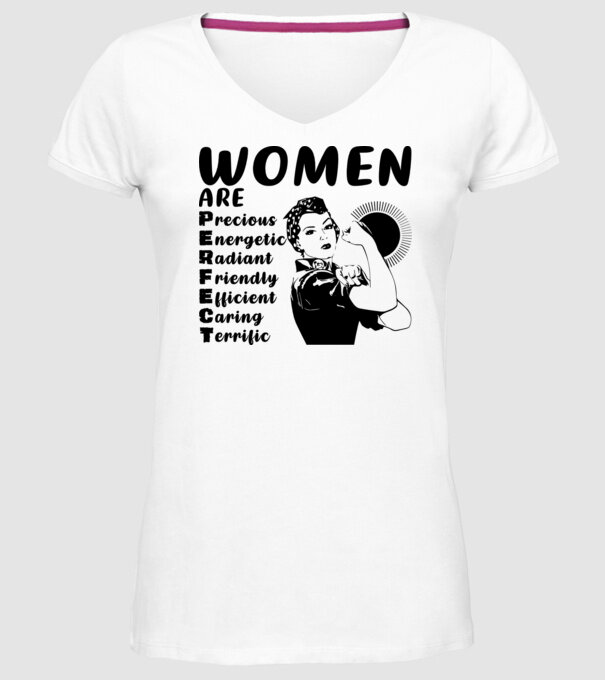 Women are perfect model alb pe tricou