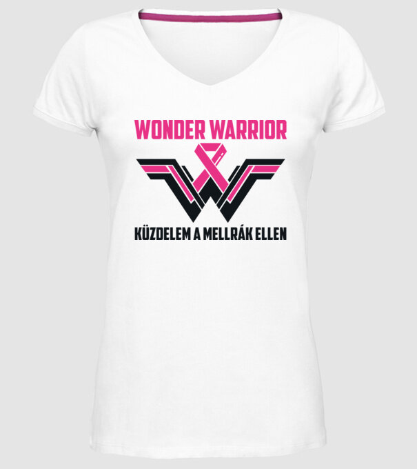 WONDER WARRIOR model alb pe tricou