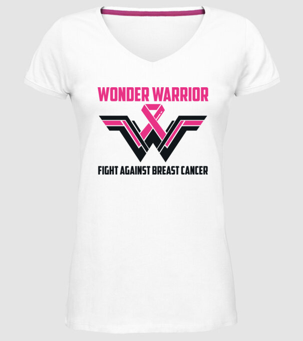 WONDER WARRIOR model alb pe tricou