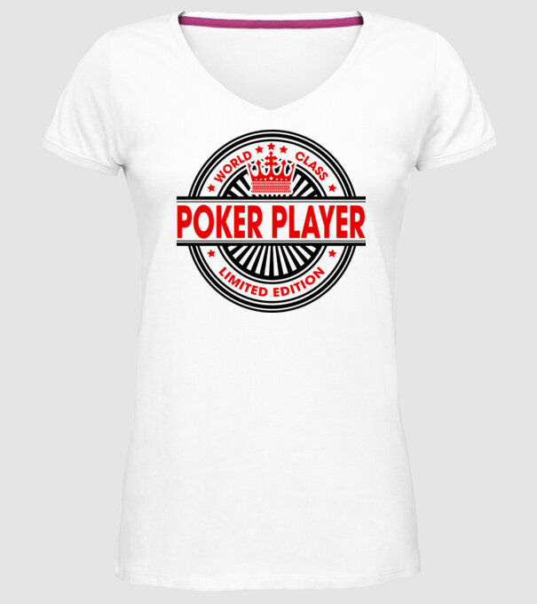 World class JUCĂTOR POKER model alb pe tricou