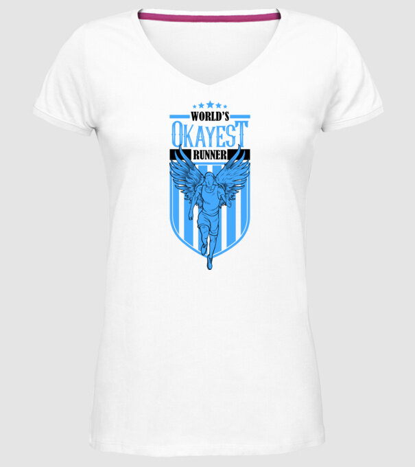 World okayest runner model alb pe tricou