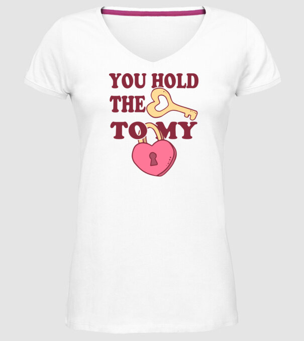you hold the key to my heart model alb pe tricou