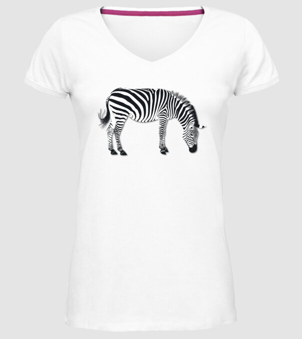 Zebră model alb pe tricou
