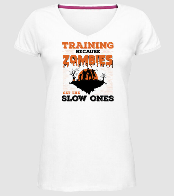 Zombies get the slow ones model alb pe tricou