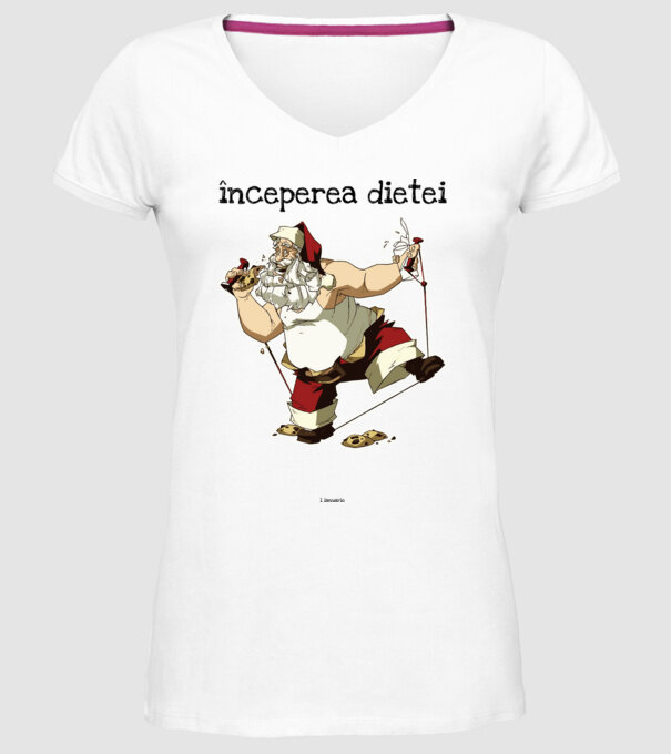începerea dietei - 1 ianuarie model alb pe tricou