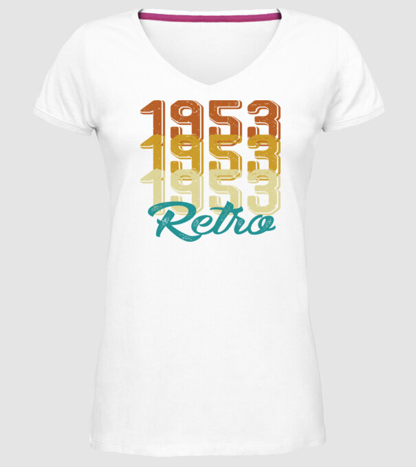 1953 Retro model alb pe tricou