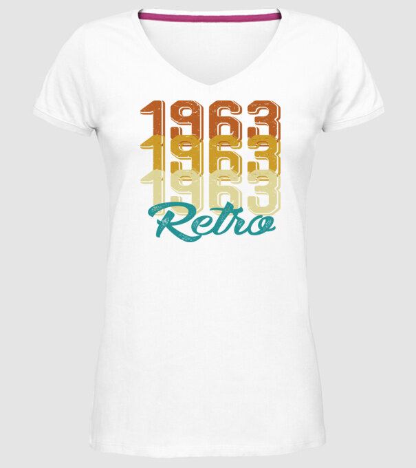 1963 Retro model alb pe tricou