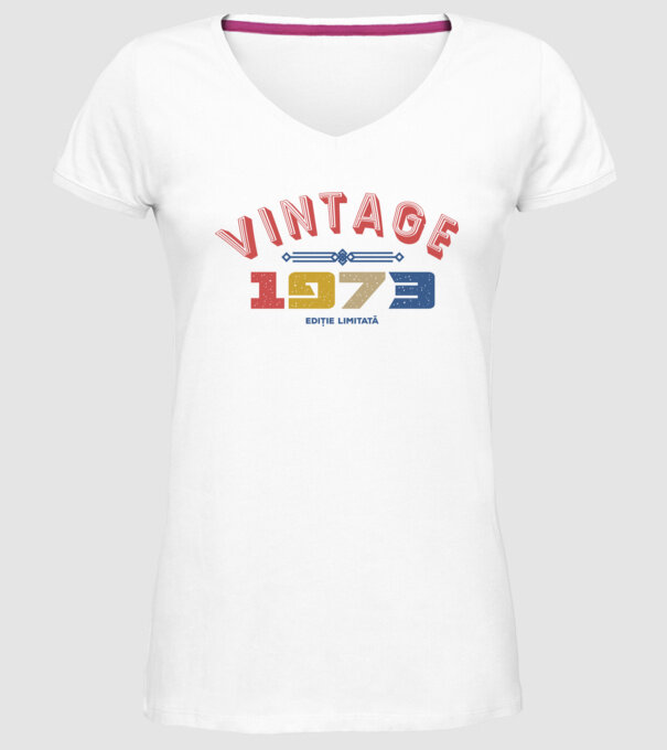 1973 Ediție limitată model alb pe tricou
