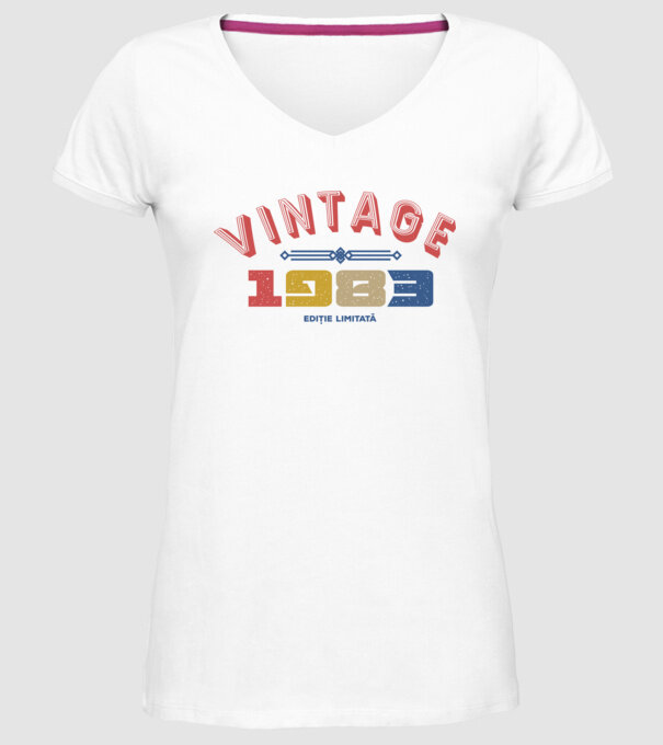 1983 Ediție limitată model alb pe tricou
